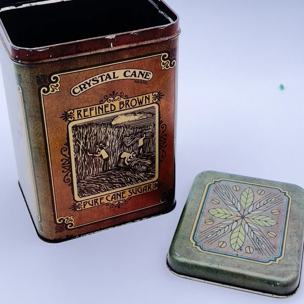 Vintage metal tin Cheinco Chrystal Cane sugar